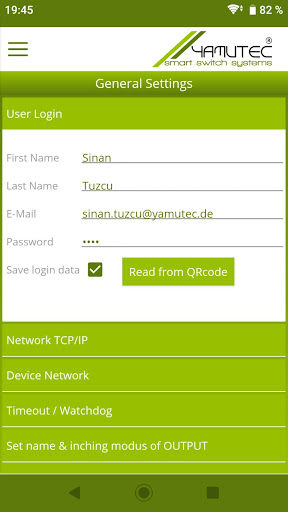 Android application Yamutec I/O Remote screenshort