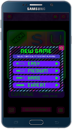Neon Sudoku Screen 3