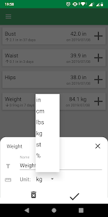 Body Measurements and Weight Loss Tracker