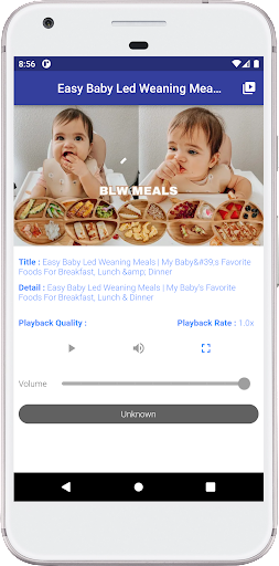 Android application BLW baby meals recipes IA screenshort