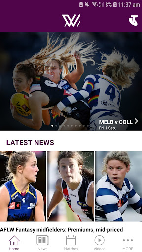 AFLW Official App Screen 2