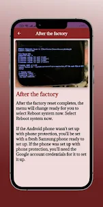 Samsung Factory Reset help