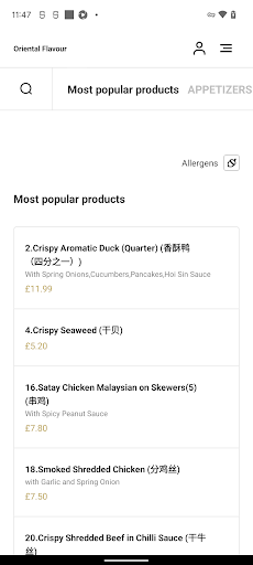Oriental Flavour Screen 3