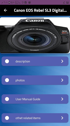 canon EOS rebel SL3 guide Screen 2