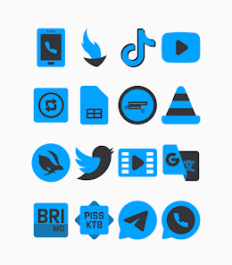 Captura de Pantalla 5 Black Blue - Icon Pack android