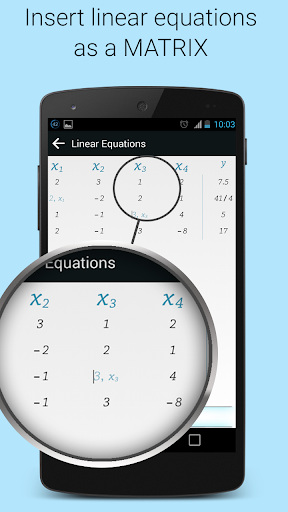 Android application Linear Equation Solver screenshort