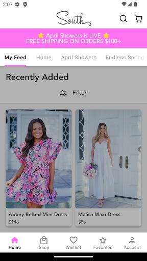 Android application The South Boutique screenshort
