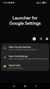 Launcher for Google Settings a