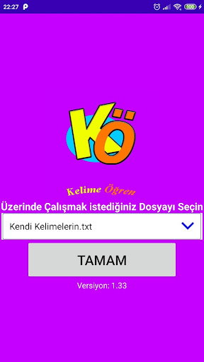 Android application Kelime Öğren screenshort