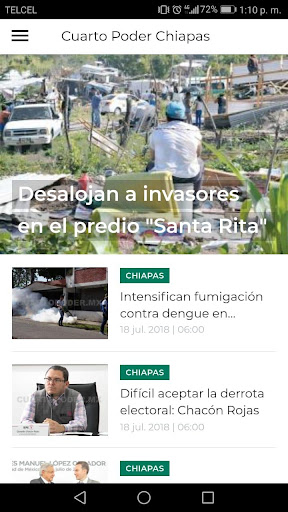 Android application Cuarto Poder screenshort
