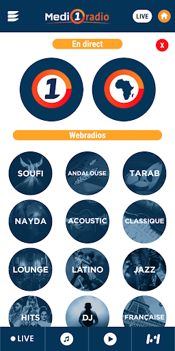 Android application Medi1 radio screenshort