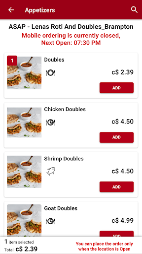 Lenas Roti & Doubles Screen 2