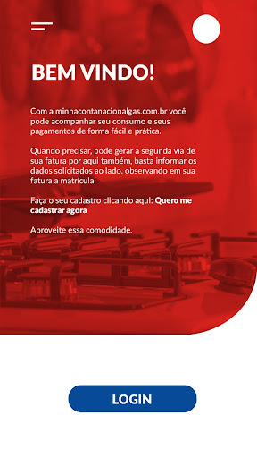 Android application Minha conta Nacionalgás screenshort
