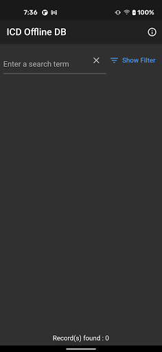 Android application ICD Offline DB screenshort