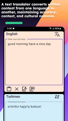 English Turkmen Translate Screen 3