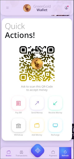 GreenGoldWallet Screen 2