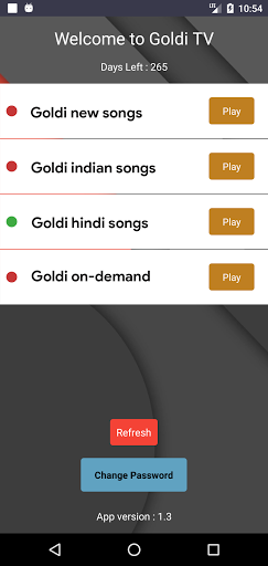 Android application Goldi TV screenshort