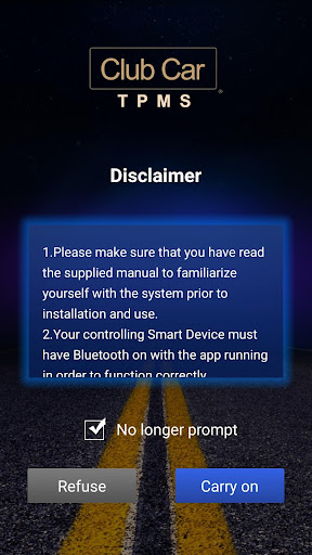 Android application Club Car TPMS screenshort
