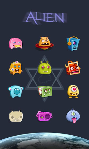 Android application Alien GO LauncherEX Theme screenshort