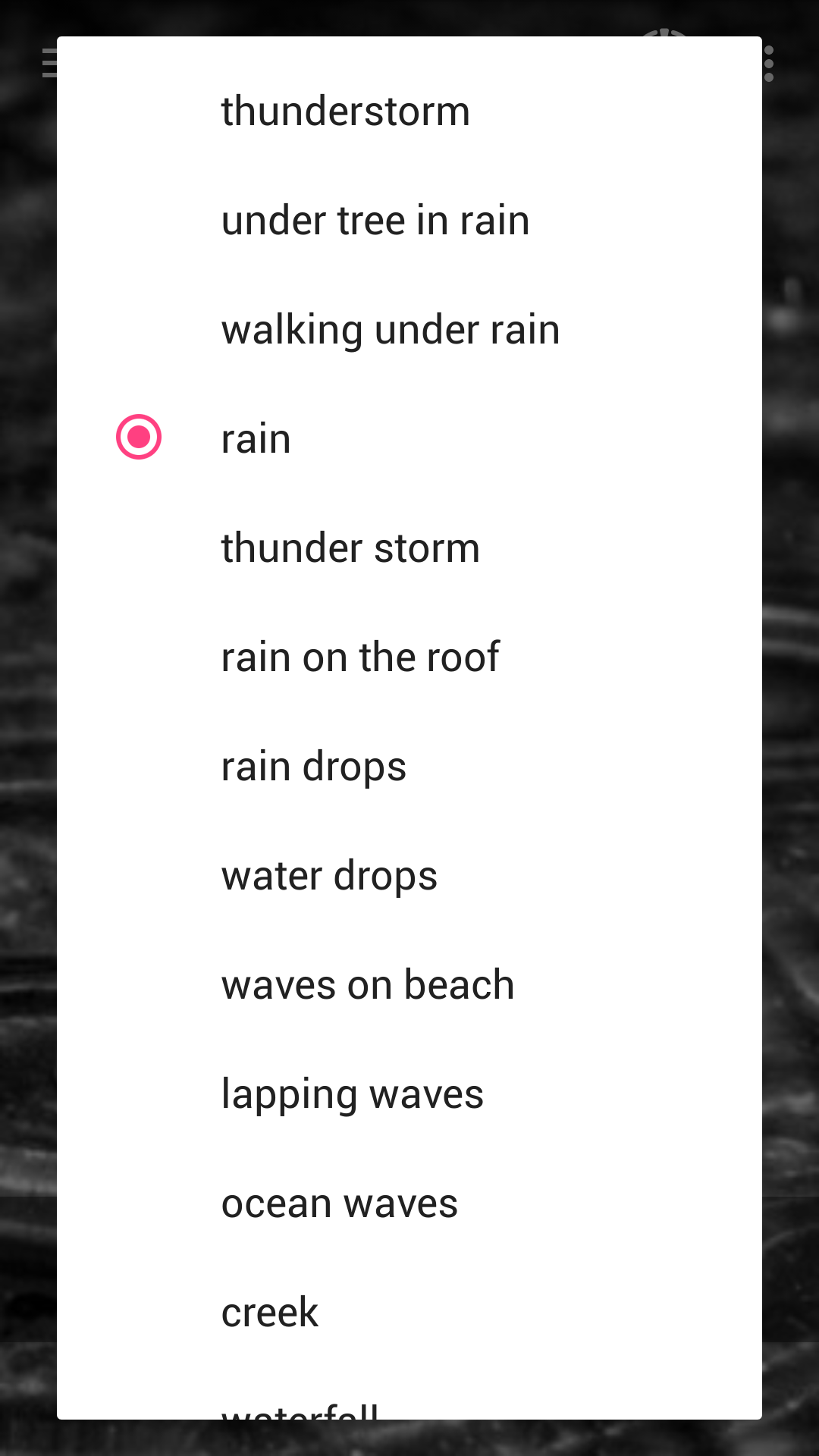 Android application Thunder Sounds Sleep Sounds screenshort