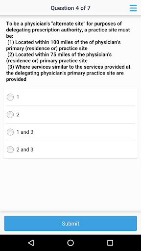 Texas PA Jurisprudence Exam Screen 3