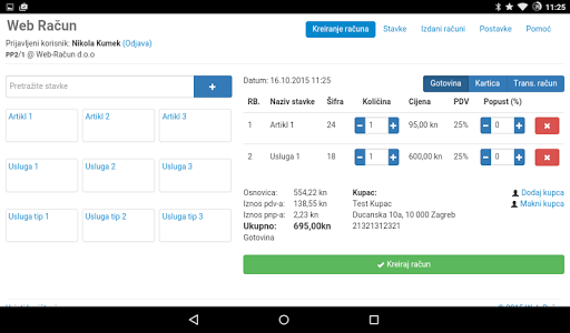 Web Račun - Fiskalna Blagajna Screen 3