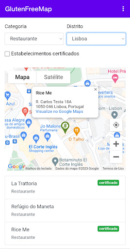 GlutenFreeMap Screen 2