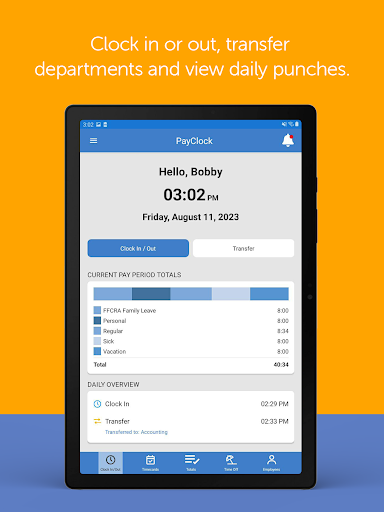 Screenshot of PayClock
