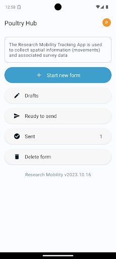 Android application Research Mobility Tracking App screenshort