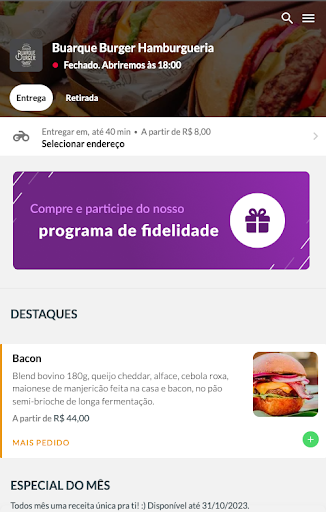 Android application BUARQUE BURGER screenshort