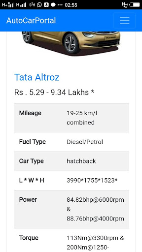 AutoCarPortal - Car Buying Gui Screen 2
