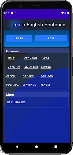 Learn English Sentences Screen 2