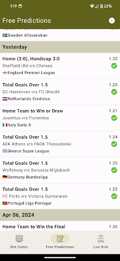 Sure Bet Codes: Todays Codes Screen 2