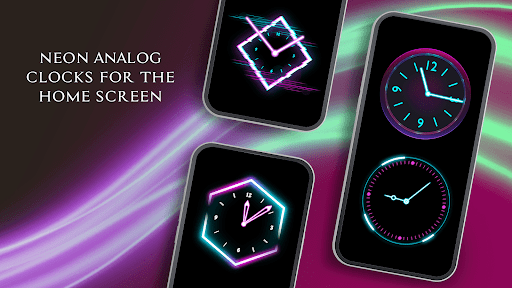 Android application Neon Glow Analog Clock Widget screenshort