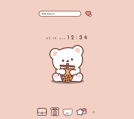 Android application Bubble Tea Bear Theme +HOME screenshort