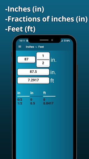 Convert Inches ⇆ Feet Screen 2