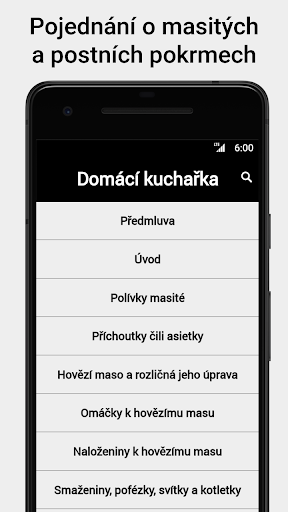 Android application Domácí kuchařka screenshort