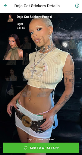 Doja Cat Stickers App for WA