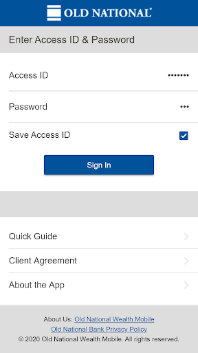 Android application Old National Wealth screenshort