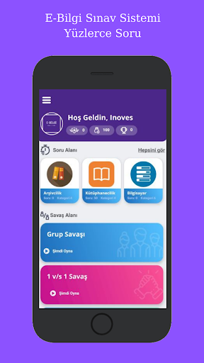 Android application E-Bilgi Sınav Sistemi screenshort
