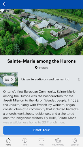 Android application Huronia Historical Parks screenshort