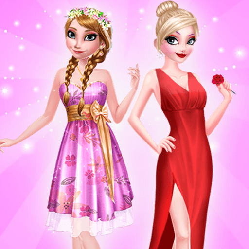 Sisters Red Dressup Makeup logo