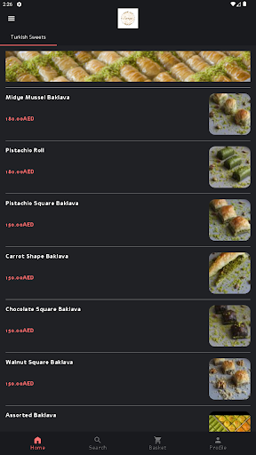 Android application Saray Baklava screenshort