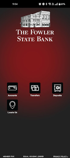 Android application Fowler State Bank screenshort