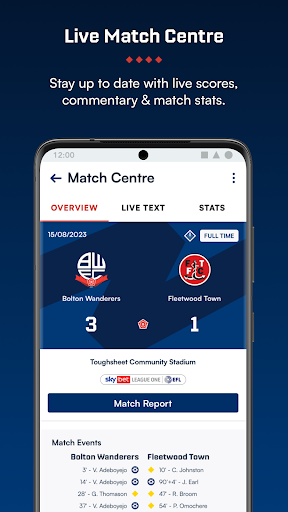 Bolton Wanderers Official App Screen 3