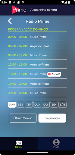 Rádio Prime Screen 2