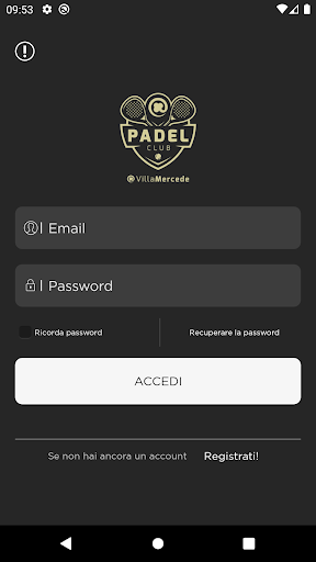 Android application Villa Mercede Padel Club screenshort