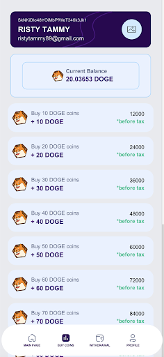 DOGE Fast Miner Screen 2