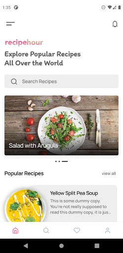 Android application Recipe Hour Demo : Flutter Wor screenshort
