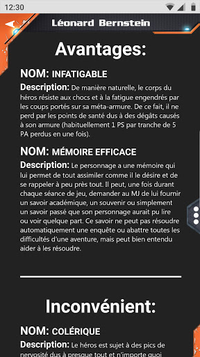 Knight - Fiche de personnage